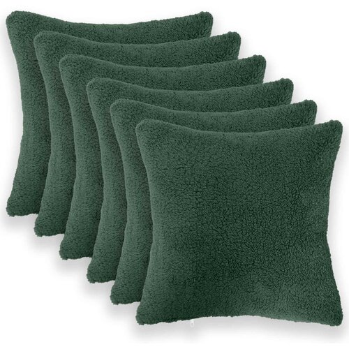  Presvlaka za jastuk 6 pcs HEERLEN Tamnozelena 45 x 45 cm Bouclé Cene