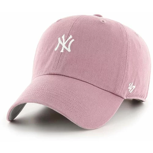 47 Brand Pamučna kapa sa šiltom MLB New York Yankees boja: ružičasta, s aplikacijom, B-BSRNR17GWS-QC