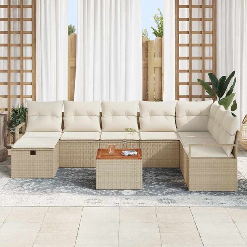  Sjedeća garnitura za vrt 9 kom. poliratan 287 x 177 x 85 cm Slike
