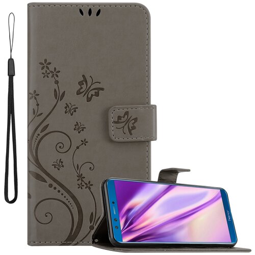 Cadorabo Honor 9X LITE v klasična črna - ovitek v cvetličnem dizajnu z magnetnim zapiranjem, stoječo funkcijo in režami za kartice, (20566542) Cene