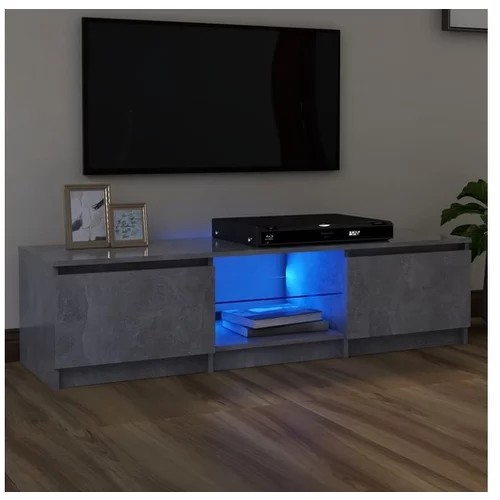  TV omarica z LED lučkami betonsko siva 140x40x35,5 cm