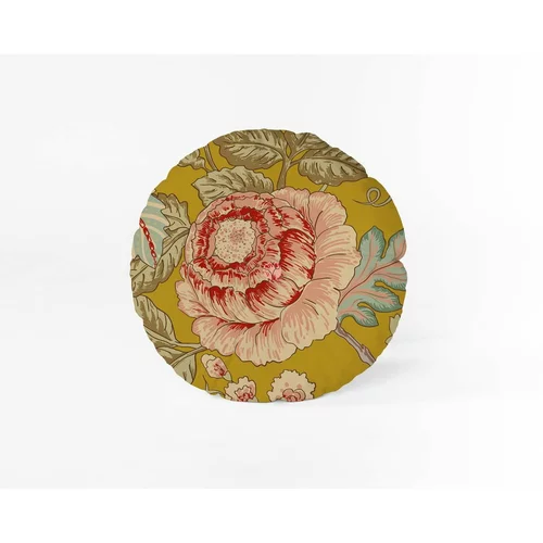 Velvet Atelier Žuti jastuk Japanese Flowers, ø 40 cm
