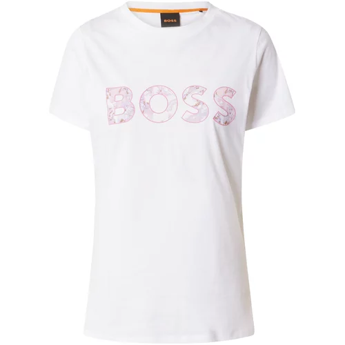 BOSS Orange Majica 'Elogo' smeđa / lila / roza / bijela