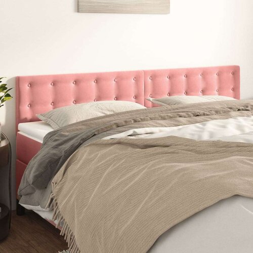  Posteljno vzglavje 2 kosa roza 90x5x78/88 cm žamet Slike