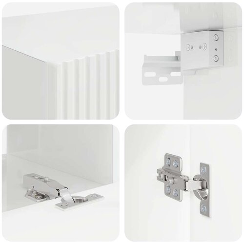  Komplet TV omaric 3 pcs Visok sijaj bela Konstruiran les - - Bela - 48.29 - 30 x 31 x 60 cm - 2025-vidaXL-Uvoz_2 Slike