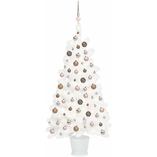  Umjetno božićno drvce LED sa setom kuglica bijelo 90 cm