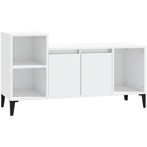Maison Chic TV omarica - TV stojalo - Televizijska omarica visok sijaj bela 100x35x55 cm inženirski les, (21700326) Slike