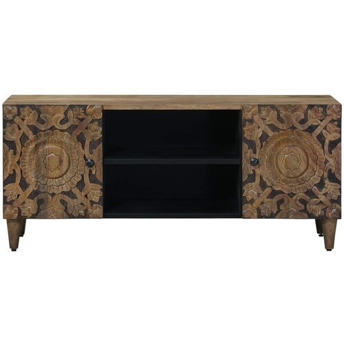  ormar s pohranom Smeđa 105 x 33,5 x 46 cm Čvrsto drvo manga Slike