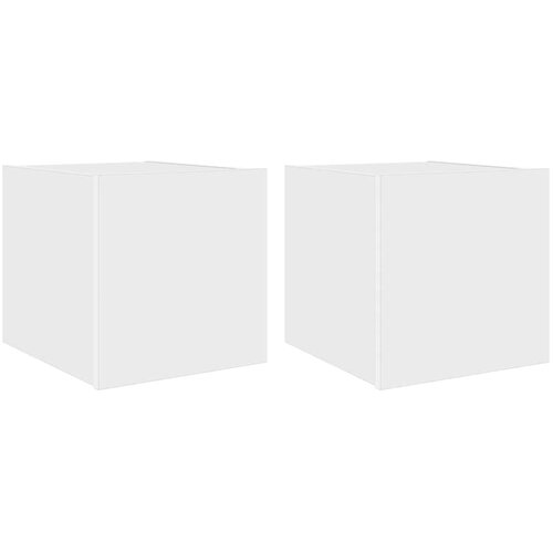  Zidni TV ormarići s LED svjetlima 2 kom bijeli 30,5x35x30 cm Slike