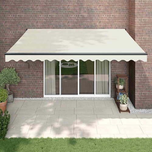 Tenda na uvlačenje krem 4 x 3 m od tkanine i aluminija Cijene