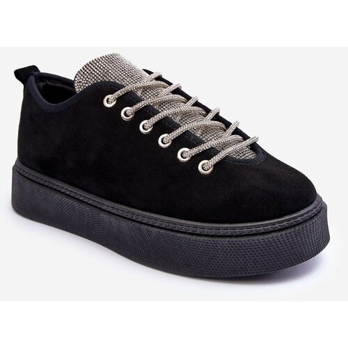 Kesi Black women&amp;#039;s sports shoes Ecea decorated with rhinestones Slike