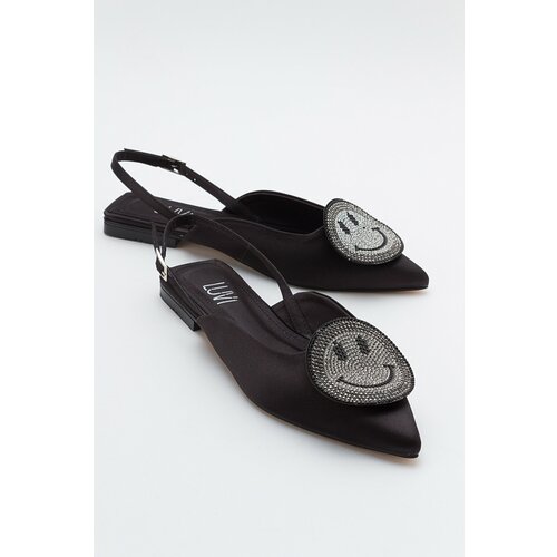 LuviShoes GEVEL Women's Black Satin Flats. Cene