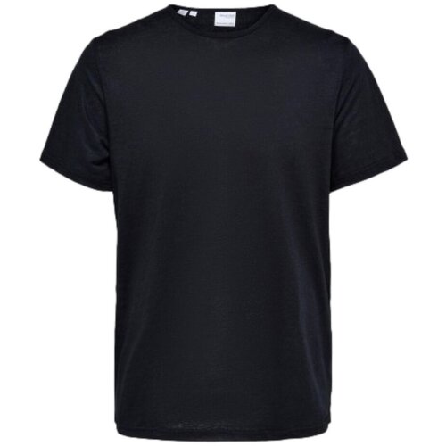 Selected Majice &amp;amp; Polo majice T-Shirt Bet Linen - Black Črna Slike