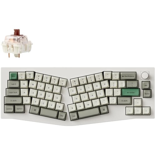 KEYCHRON Q8 Max (Alice Layout) QMK/VIA Brezžična Mehanska Tipkovnica, Bluetooth / 2.4 GHz, Brown Tactile Switch, US Layout, Q8M-P3, (21733274) Cene