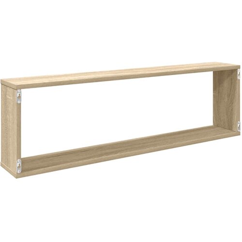  Kockaste zidne police 4 kom boja hrasta 100 x 15 x 30 cm drvene Slike