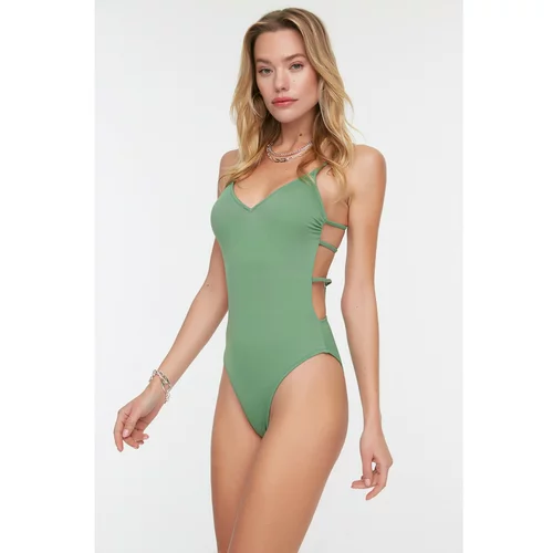 Trendyol Green Back Detailed Accessory Swimsuit
