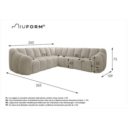 Miuform Svetlo siva kotna sedežna garnitura Shell &amp;ndash; Slike