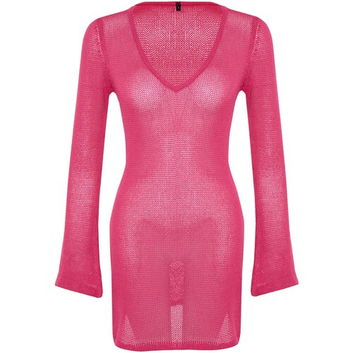 Trendyol Pink*St Plain Fitted Mini Knitwear 50% Cotton, 50% Acrylic Dress Slike