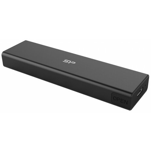 Silicon Power M.2 NVMe or SATA SSD Enclosure PD60, 2230/2242/2260/2280, USB3.2 Gen.2 (Up to 10Gb/s) Type-C, Black Slike