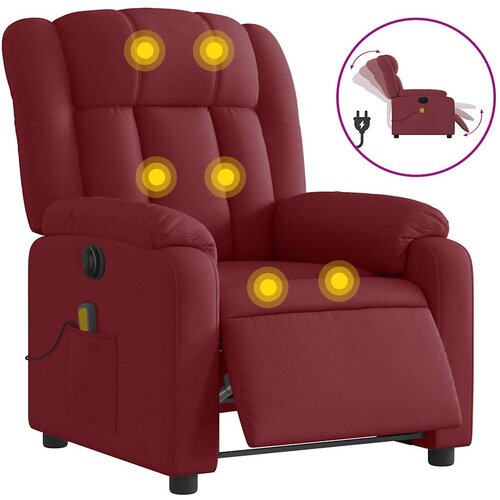 Maison Chic Električni masažni naslanjač - Relax naslanjač vinsko rdeče blago, (22134649) Cene
