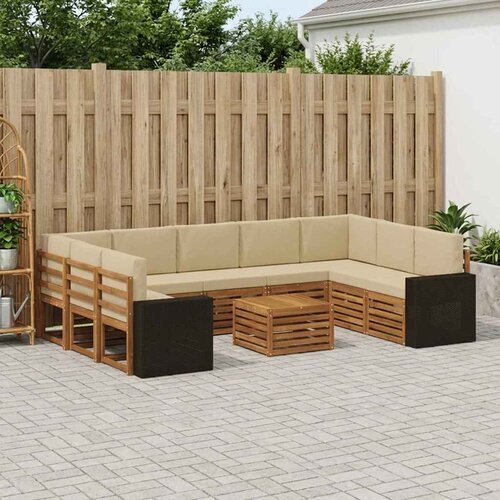  Setovi sofa 10 pcs Prirodna i bež Čvrsto drvo akacije Cene