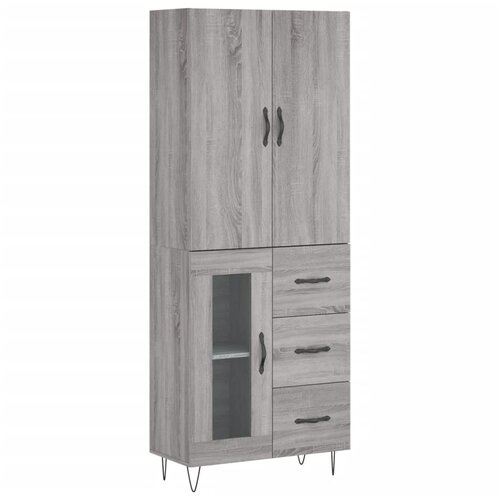 Maison Chic Visoka Komoda - Predalnik siva sonoma 69,5x34x180 cm inženirski les, (21720469) Slike