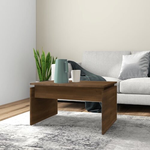 vidaXL Klubska mizica rjav hrast 68x50x38 cm inženirski les Cene