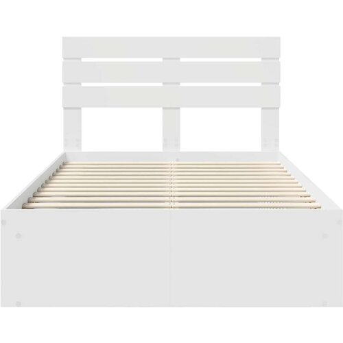  Okvir za krevet Bijelo 120 x 200 cm Čvrsto borovo drvo Slike