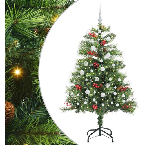 vidaXL Umestno božično drevo z LED lučmi Zelena 150 cm PVC in kovina, (5000067542) Cene