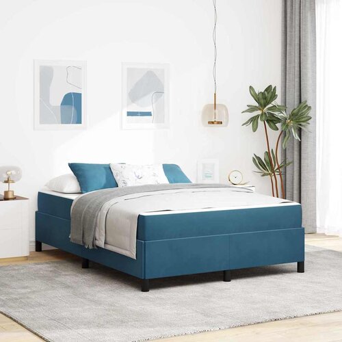 vidaXL Konstrukcija postelje Temno modra in bela 140 x 190 cm Žamet Cene