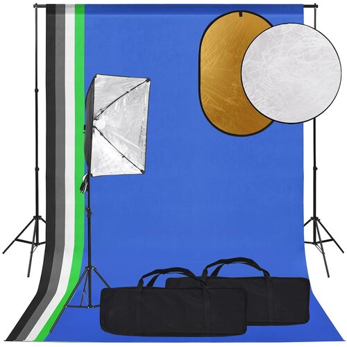  Fotografska oprema sa svjetlom softbox, pozadinom i reflektorom Slike