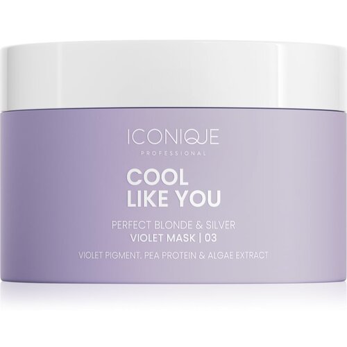 ICONIQUE Professional COOL LIKE YOU Perfect Blonde &amp;amp; Silver Violet maska za lase za nevtralizacijo rumenih odtenkov 200 ml Slike