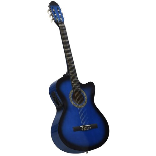 VidaXL Klasična gitara Western s ujednačivačem i 6 žica plava Slike