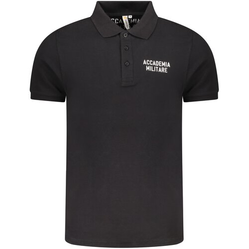 ACCADEMIA MILITARE MILITARY ACADEMY BLACK MEN&#39;S SHORT SLEEVE POLO Cijene