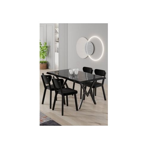 Hanah home trpezarijski set, 5 dijelova, crni Cijene
