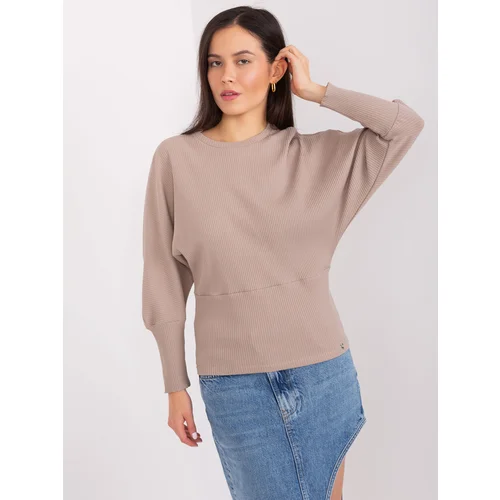 Fashion Hunters Dark beige batwing blouse BASIC FEEL GOOD