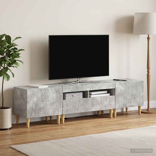  3-dijelni LED TV kabinet DELFT Betonska siva Konstruirano drvo Slike