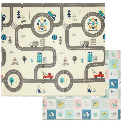 Fillikid dvostrana podloga za igru Street&Animals in BOX, 180x200 cm Cijene