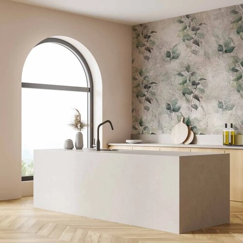  Foto tapeta - Statue of nature - plant motif with green leaves with grey patterns 350x256 Cene