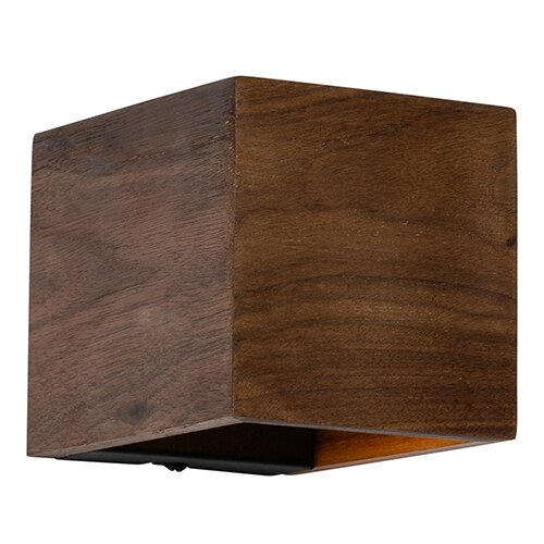 QAZQA Smart wandlamp walnoot hout 8 cm incl. LED - Transfer Slike