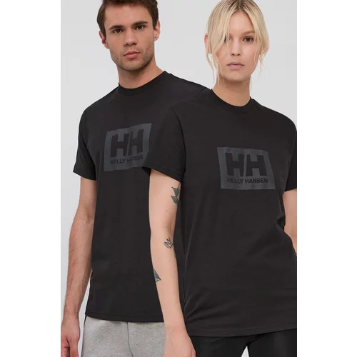 Helly Hansen Pamučna majica boja: crna, s tiskom, 53285-096