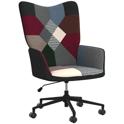  Stolica za opuštanje s uzorkom patchworka od tkanine - Crna 1 Cijene