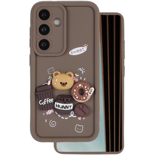 Onasi Coffe Time silikonski ovitek za Samsung Galaxy S25 FE - rjav Cene