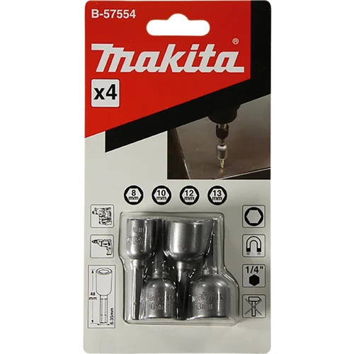 Makita 4-delni set natičnih magnetnih ključev B-57554