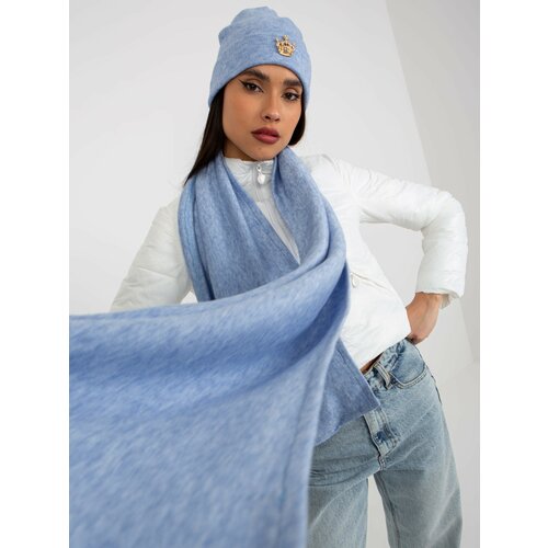Fashion Hunters Light blue winter set with hat and scarf Slike