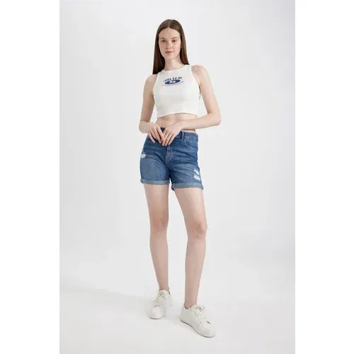 Defacto Boyfriend High Waist Jean Shorts