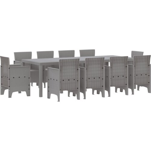 vidaXL Vrtni set za objed 11 pcs Siva Polt ratan Cijene