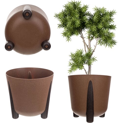KADAX cvetlični lonec, pokrov za cvetlični lonec, na nogah, z vložkom, moderno, rjavo, 30 cm, (5000346399) Slike