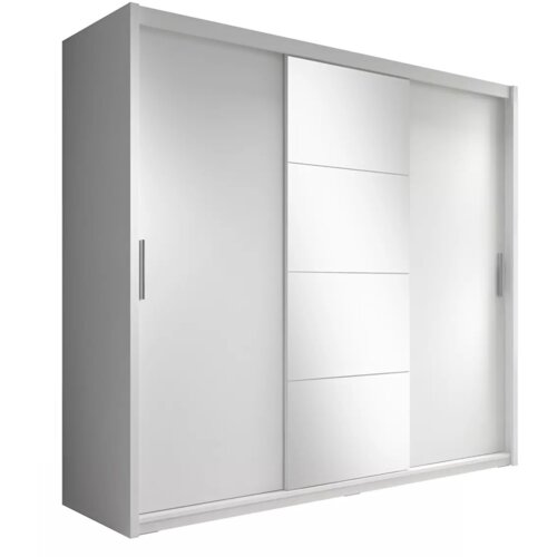 Kondela Garderobna omara z drsnimi vrati, bela, 235x216, CHIARA Slike