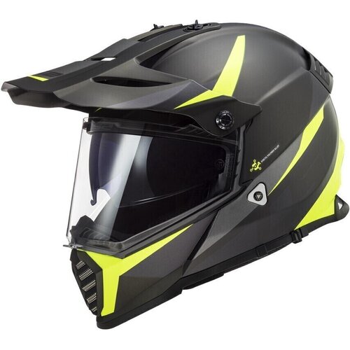 Ls2 MX436 Pioneer Evo Router Matt Black H-V Yellow L Kaciga Slike